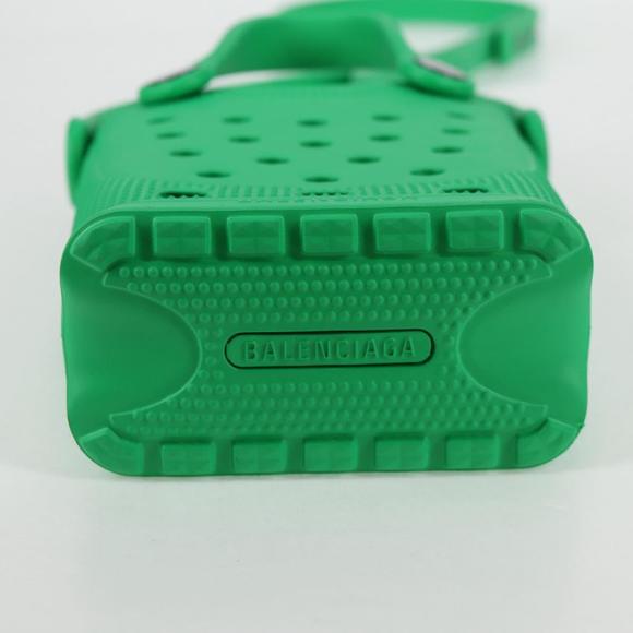 BALENCIAGA Shoulder Bag Rubber Crocs Collaboration Green Auth 137470M - Picture 5 of 16